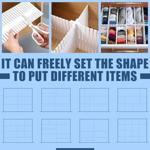 15 Pcs 5.12 Tall Drawer Divider Adjustable Drawer Organizer,White