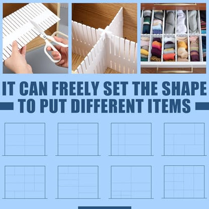 15 Pcs 5.12 Tall Drawer Divider Adjustable Drawer Organizer,White