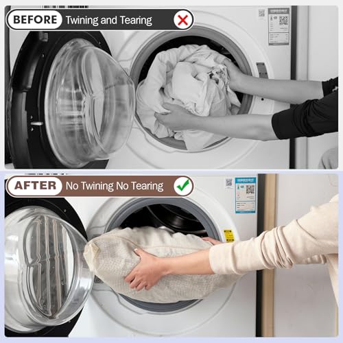 100% Cotton Mesh Laundry Bags, Premium Soft, No Dye, Set of 4, Natural