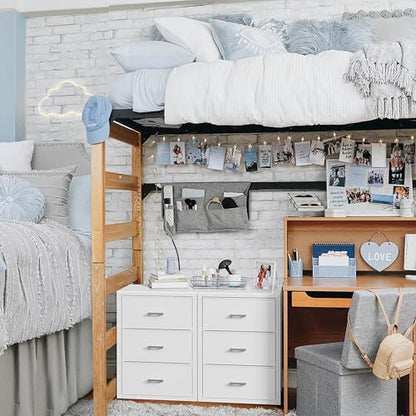 BOLUO Closet Drawers White Fabric 3 Drawer Dresser for Closet Organizers and Storage Bedroom Dorm Modern