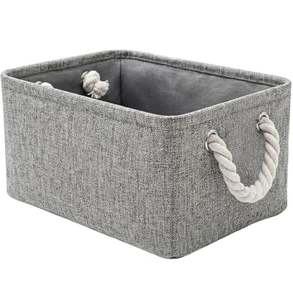 Storage Bins for Shelves - 11.8x7.9x5.2 inch Grey Small Storage Baskets for Organizing, Fabric Storage Cubes Closet Organizer for Home Nursery Gift Decorative (Gray)