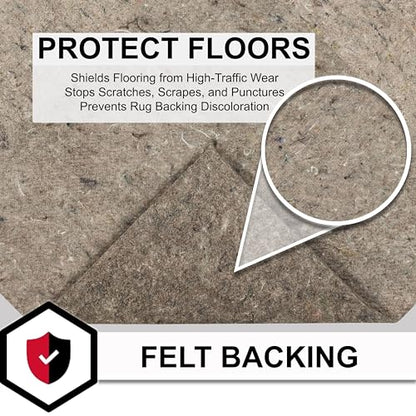 Mohawk Home Felt Rug Pad 8' x 10' - 1/4 Inch Thick Cushion for Area Rugs, Protective Underlay for Hardwood Floors, Comfort and Insulation – Felt Only Pad