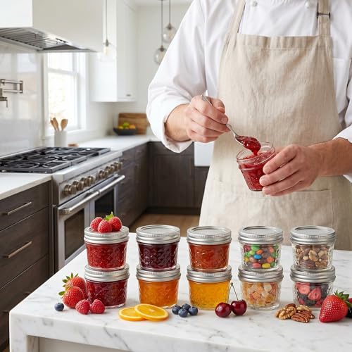 4oz Glass Mason Jars with Airtight Lids, Mini Canning Jars 40 Pack