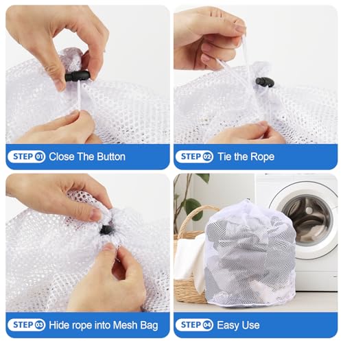 3 Pack XXL Mesh Laundry Bags for Delicates, Extra Large Laundry Wash Bags for Clothes,Bed Linen,Toys with Drawstring Closure Sturdy(3 XXLarge 28 x 26 Inches)