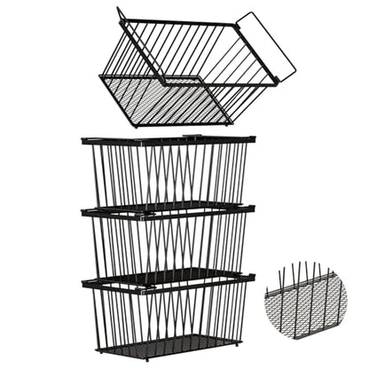 Enhanced Leak-Proof Bottom, Freezer Organizer Bins for 7 Cu.Ft,4 Pack | Stackable Chest Freezer Organizer Bins, Baskets with Handles, Leak-proof Wire Storage Container Baskets for Sort Frozen Meats