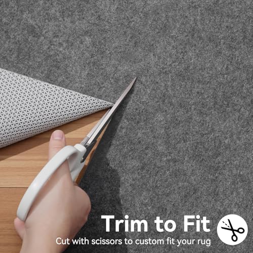 Songrey Thick Cushioned Non-Slip Rug Pad 8x10 Ft | Felt Fabric with Anti Skid Backing, Carpet Gripper for Hardwood Floors, Keeps Area Rugs in Place and Secure