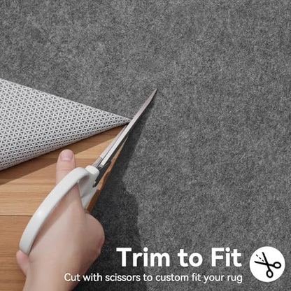 Songrey Thick Cushioned Non-Slip Rug Pad 8x10 Ft | Felt Fabric with Anti Skid Backing, Carpet Gripper for Hardwood Floors, Keeps Area Rugs in Place and Secure