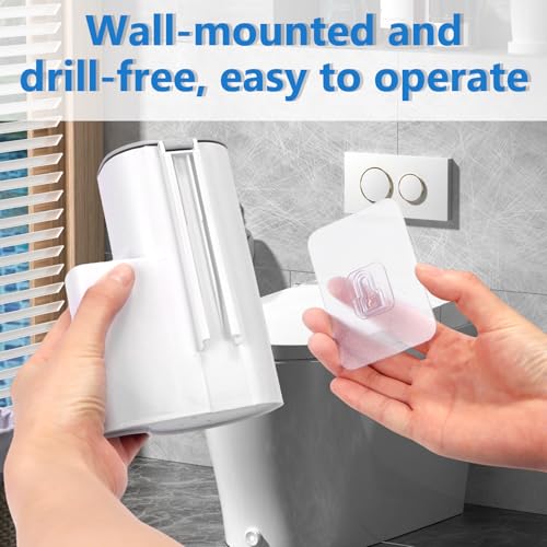 2 Pack Disposable Toilet Brush and Holder Set, Disposable Toilet Cleaning System Extended Handle with 48 Toilet Wand Refills, Toilet Brush for Toilet Bowl Cleaners, Bathroom Cleaning, Bathtub