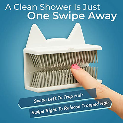 Shower Hair Catcher for Wall – Hair Collector for Shower & Tub, Shower Hair Trap Keeps Loose Hair Off Shower Wall & Out of Drain, Reusable Hair Catcher for Shower Wall, 3M Adhesive