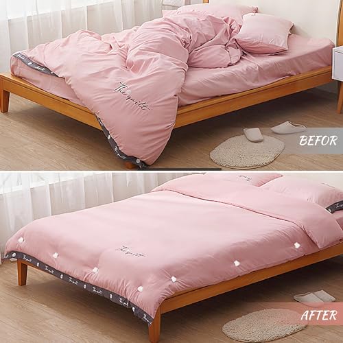 MQUPIN Duvet Clips Set 16 Pcs, Duvet Cover Pins Comforter Inside Duvet Insert Holder, Non-Slip Quilt Fixator Sheet Fasteners for Quilt, Cushions, Curtains(Bunny)