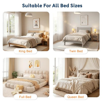 4Pcs Bed Sheet Holders for Corners ABS Material One-Time Installation | No More Loose Sheets Fits All Kinds of Sheets and Mattress Sizes, Bed Corner Sheet Holders