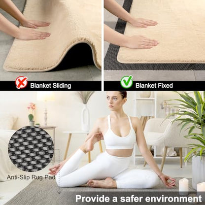 FACIACC Non Slip Rug Pad Gripper 2 x 5 Feet Extra Thick Pads Carpet Pads | for Area Rugs Keep Your Rugs Safe and in Place on Hardwood Floor (Black)