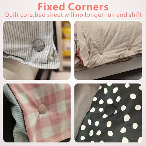Linen Duvet Clips Double Sided Fasteners Comforter,6 Pack, Light Brown
