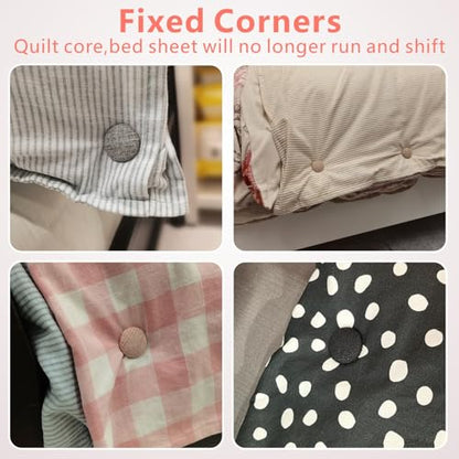 Linen Duvet Clips Double Sided Fasteners Comforter,6 Pack, Light Brown