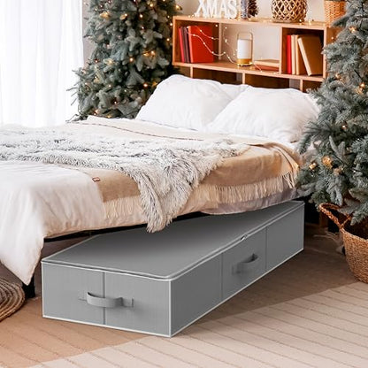 Simple Houseware 41.5" Wrapping Paper Organizer, Fits 40 Rolls, Gray | Adjustable Straps, Interior Divider for Ribbons & Bows, 3 Clear Pockets for Gift Bags & Tools, 41.5"L x 16"W