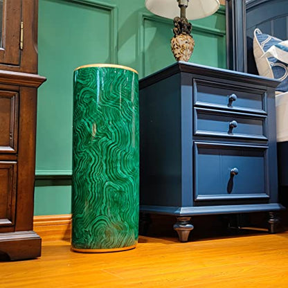 24" H Ceramic Umbrella Stand Malachite Green for Entryway Indoor | Porcelain Umbrella Rack Modern Style Floor Vase for Storing Canes Walking Sticks for Entryway Porch Indoor Home Decor