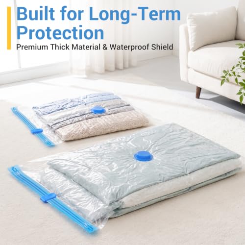 Vacuum Storage Bags with Hand Pump, Plastic Packaging Bags, 80% Space Saver Vacuum Seal Bags for Clothing, Travel Lugggage, Blankets, Comforters, 20 Combo