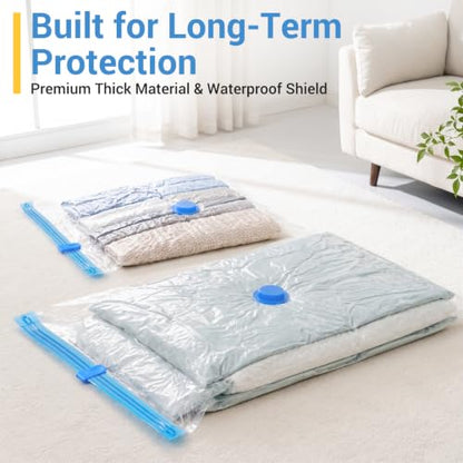 Vacuum Storage Bags with Hand Pump, Plastic Packaging Bags, 80% Space Saver Vacuum Seal Bags for Clothing, Travel Lugggage, Blankets, Comforters, 20 Combo