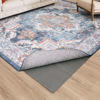 Mohawk Home Low Profile Waterproof Rug Pad Utility Solid Gray 9' X 12' Pet and Kid Proof Rug Pad Perfect for Kitchen, Living Room, Kids Room, Dining Room