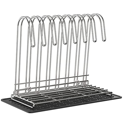 IDEATECH Reusable Bag Rack with Cup Drying Mat,Plastic Bag Dryer Rack Dish Drying,Collapsible Kitchen Counter Storage Organizer Sponge Holder,Dryer Rack for Silicone Storage Bag,Kitchen Must Have
