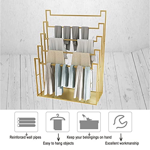 Floor Standing Scarf Display Stand Towel Rack (80X40X150CM) | Metal Freestanding Scarf Holder Organizer Commercial Clothing Retail Store Sheets Suit Pants eco-friendly painted surface