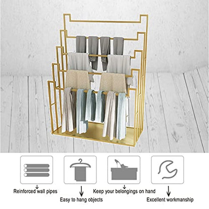 Floor Standing Scarf Display Stand Towel Rack (80X40X150CM) | Metal Freestanding Scarf Holder Organizer Commercial Clothing Retail Store Sheets Suit Pants eco-friendly painted surface