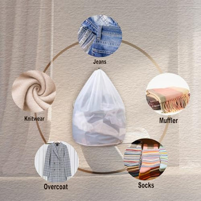 Extra Large Mesh Laundry Bags Washing Bag 2Pack Delicates Bag and Pull net style Laundry Bag Jumbo for Washing Machine Large Mesh Bags for Blankets, Bedding, Coats, Toys (2PCS-XXXL)
