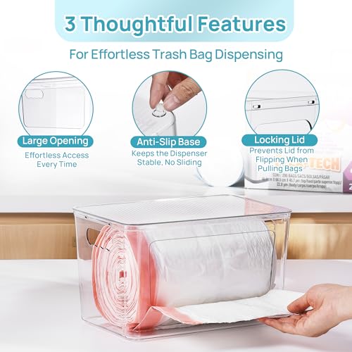 1 Pack Clear Trash Bag Holder, Stackable Garbage B... (Clear | Plastic)
