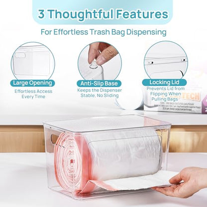 1 Pack Clear Trash Bag Holder, Stackable Garbage B... (Clear | Plastic)