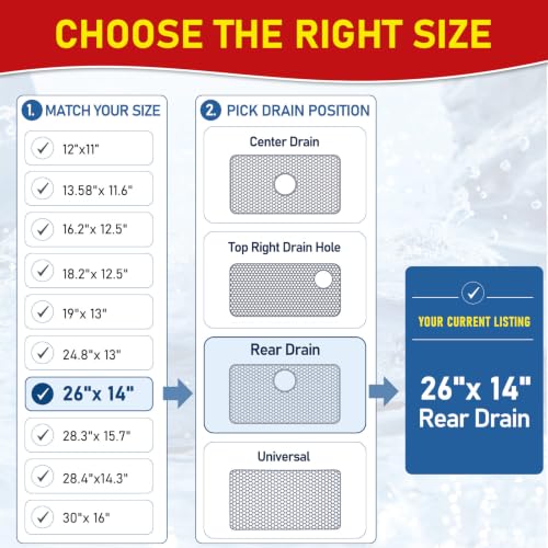 Silicone Sink Protectors for Kitchen Sink -12" 13"... (‎Black(1 Pack))