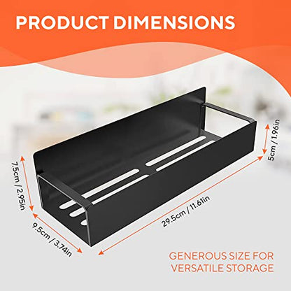 Hamilton Max 2 Pack Magnetic Shelves for Washing Machine, Laundry Organizer and Storage, Magnetic Spice Rack for Refrigerator, Holds 12 pounds each, Black Steel