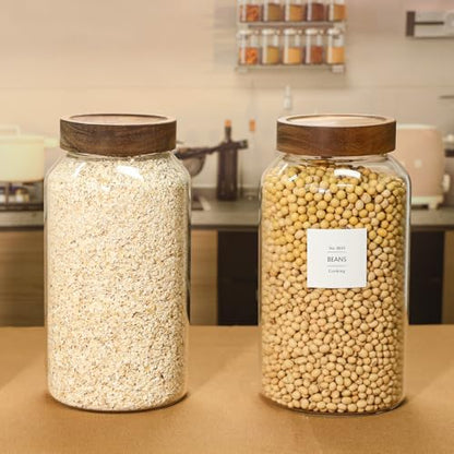 88oz Glass Jars w/Acacia Lids for Flour & Sugar Storage Containers