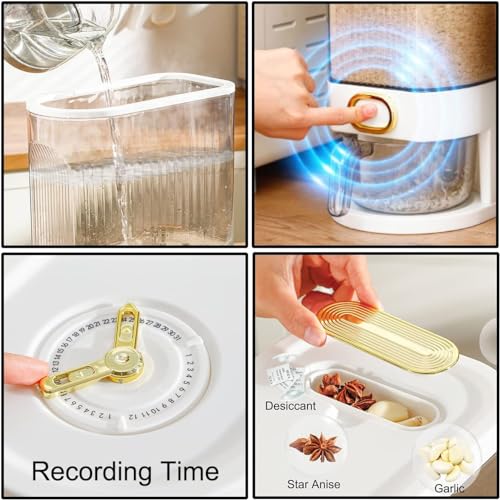 Gagee 22 Lbs Rice Dispenser, Clear