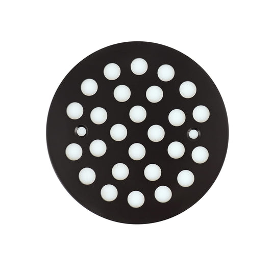 4-1/4 Inch Screw-in Round Floor Drain Cover Black (Black | Stainless Steel)