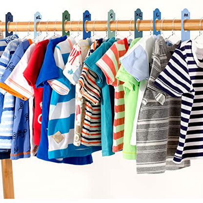 64 Pcs Hanging Closet Size Dividers Clothing Plastic Rack Dividers Rectangular Reusable Closet Labels Separators for Clothing Racks Retail Garment Organizer(Bright Color)