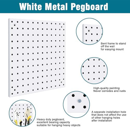 Peg Board Kit, Includes Pegboard and Accessories,with Hooks and Bins,Peg Board Wall Organizer for Office,Ornaments Display,Crafts Organization (129, White)