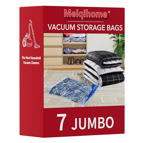 Vacuum Storage Bags, Space Saver Sealer Bags,Vacuu... (7 Count | Clear)