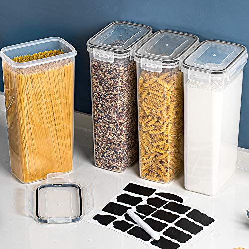 Vtopmart Airtight Food Storage Containers, 4 Pack, 2.8L, Black
