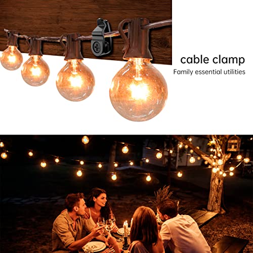 GEZIDEA String Light Hanger Hooks,Screw in Hooks for Hanging Christmas Light,Led Fairy Led Light Clips,Black,50 Pack (Small)