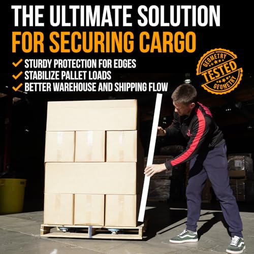 36" x 2" x 2" Reinforced Cardboard Edge Protectors, Pack of 48 | 0.12" Thick Medium-Duty Cardboard Corner Protectors for Shipping – American Quality V-Board Pallet Edge Protectors