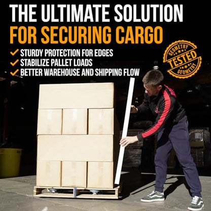 36" x 2" x 2" Reinforced Cardboard Edge Protectors, Pack of 48 | 0.12" Thick Medium-Duty Cardboard Corner Protectors for Shipping – American Quality V-Board Pallet Edge Protectors