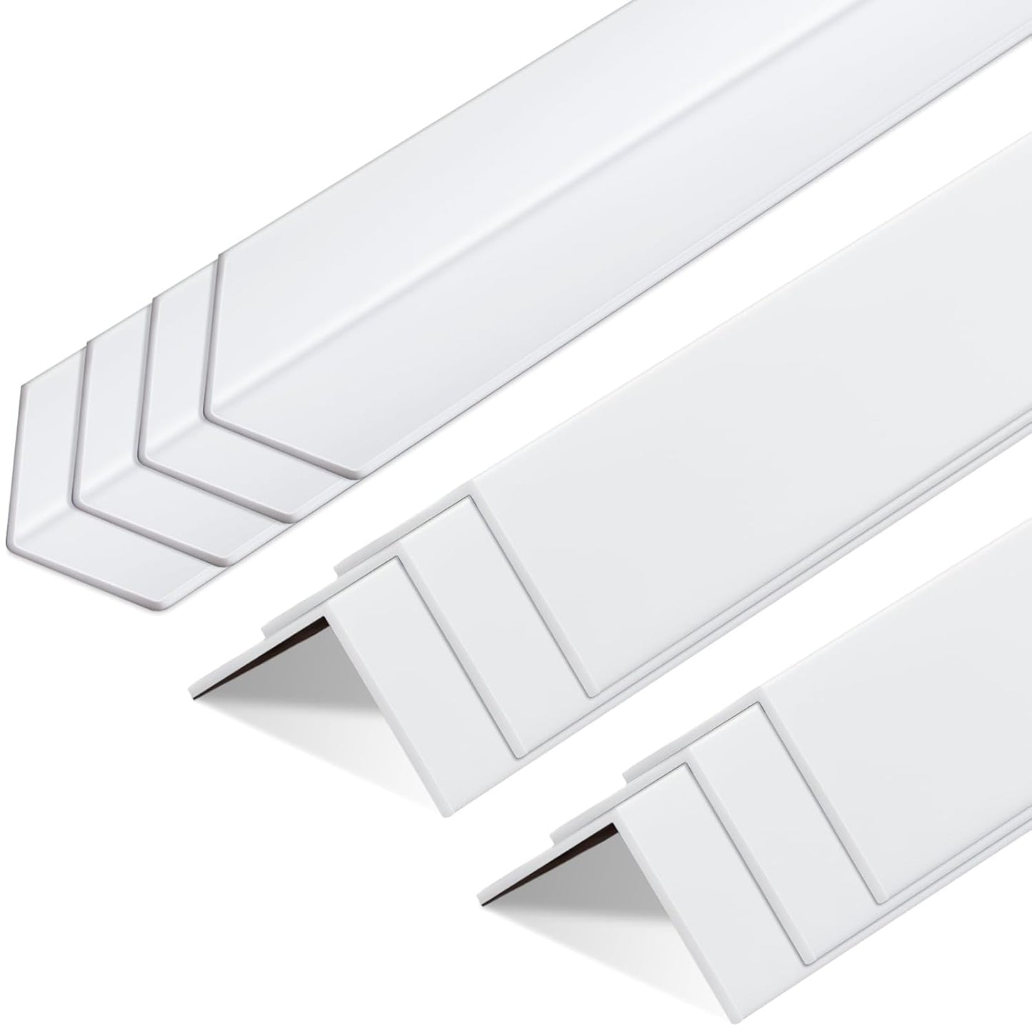 10 Pcs Wall Corner Protector Guards, Vinyl 1-1/8 x 48 Inches Corner Trim Molding, Avoid Scratching Scuffs, Ease Install and Cleaning for Door Tables Countertop Furniture Cabinet Protection