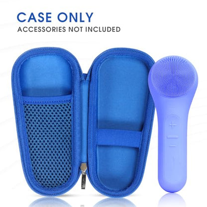 Hard Carry Case Compatible with NågraCoola CLIE Sonic Facial Cleansing Brush, Waterproof Case Storage Carrying Holder Fits for Silicone Face Scrubber and Charging Cable (Box Only), Blue