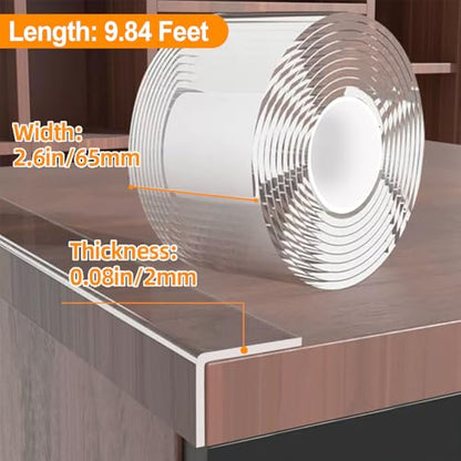 2.6 in x 9.84 FT,Clear Soft Corner Protectors for Furniture Strip,Sharp Edge & Table Bumper,Window Edge,Wall Protector, Soft Corner Guards Safe for Proof,Table Corner Protectors in Family