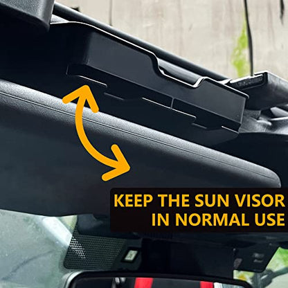 Sunglasses Holder for Ford Bronco 2/4 Door 2021-2026 Accessories | Sun Visor Organizer for Card, Glasses, Sunglass Storage, No Drill, Hanging Box for Bronco Off-road, Not for Bronco Sport SUV