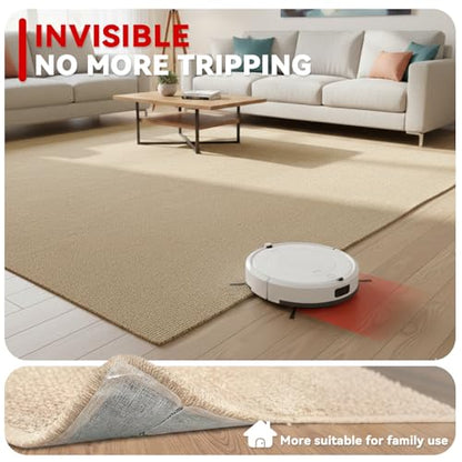 Rug Non Slip Grippers, 16Pcs Carpet Tape Reusable, No Residue | Keep Carpet Corners Flat on Hardwood Floors, Strong Hold Rug Stickers