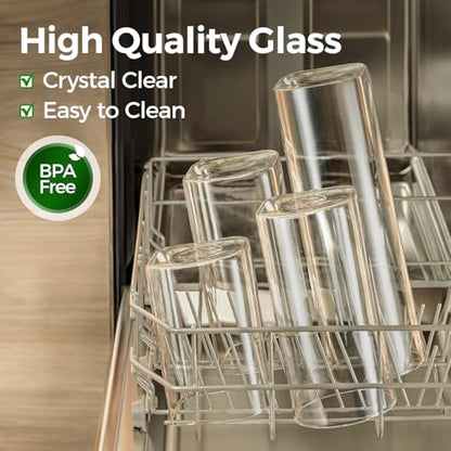 Glass Pantry Storage Containers with Bamboo Lids 1Qt 4 Pack Square | Pantry Organization, Coffee Beans Flour Sugar Pasta Cereal Dry Food Storage, Labels Included, Kitchen Organization