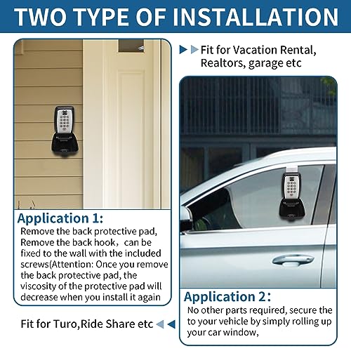 Upgrade SL-591 Car Window Lock Box, car Key Lock Box, Car Lock Box | Car Window Punch Button Lock Box, Vehicle Window Lock Box, Lock Boxes for car fit for Ride Share, Turo, GetAround