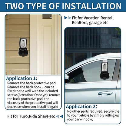 Upgrade SL-591 Car Window Lock Box, car Key Lock Box, Car Lock Box | Car Window Punch Button Lock Box, Vehicle Window Lock Box, Lock Boxes for car fit for Ride Share, Turo, GetAround