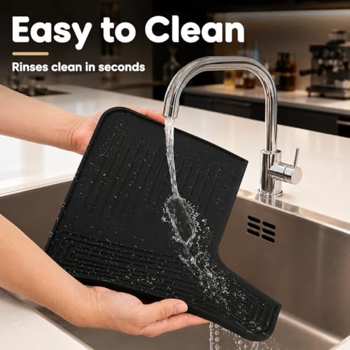Silicone Coffee Maker Mat for Ninja Luxe ES601 & ES701: 3-in-1 Top Mat + 23.6"x15.7" Coffee Bar Mat + Espresso Tamping Mat – Food-Grade Silicone, Waterproof, Non-Slip,Heat-Resistant Coffee Accessories